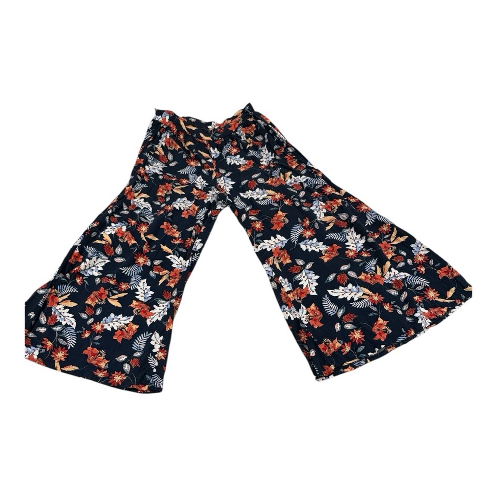 Jaase Floral Leaves Sequin Elastic Band Wide Bell Botttom Hippie Pants XS ARA - Picture 4 of 6